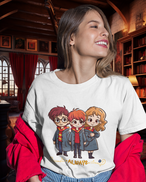 Camiseta Harry, Ron e Hermione