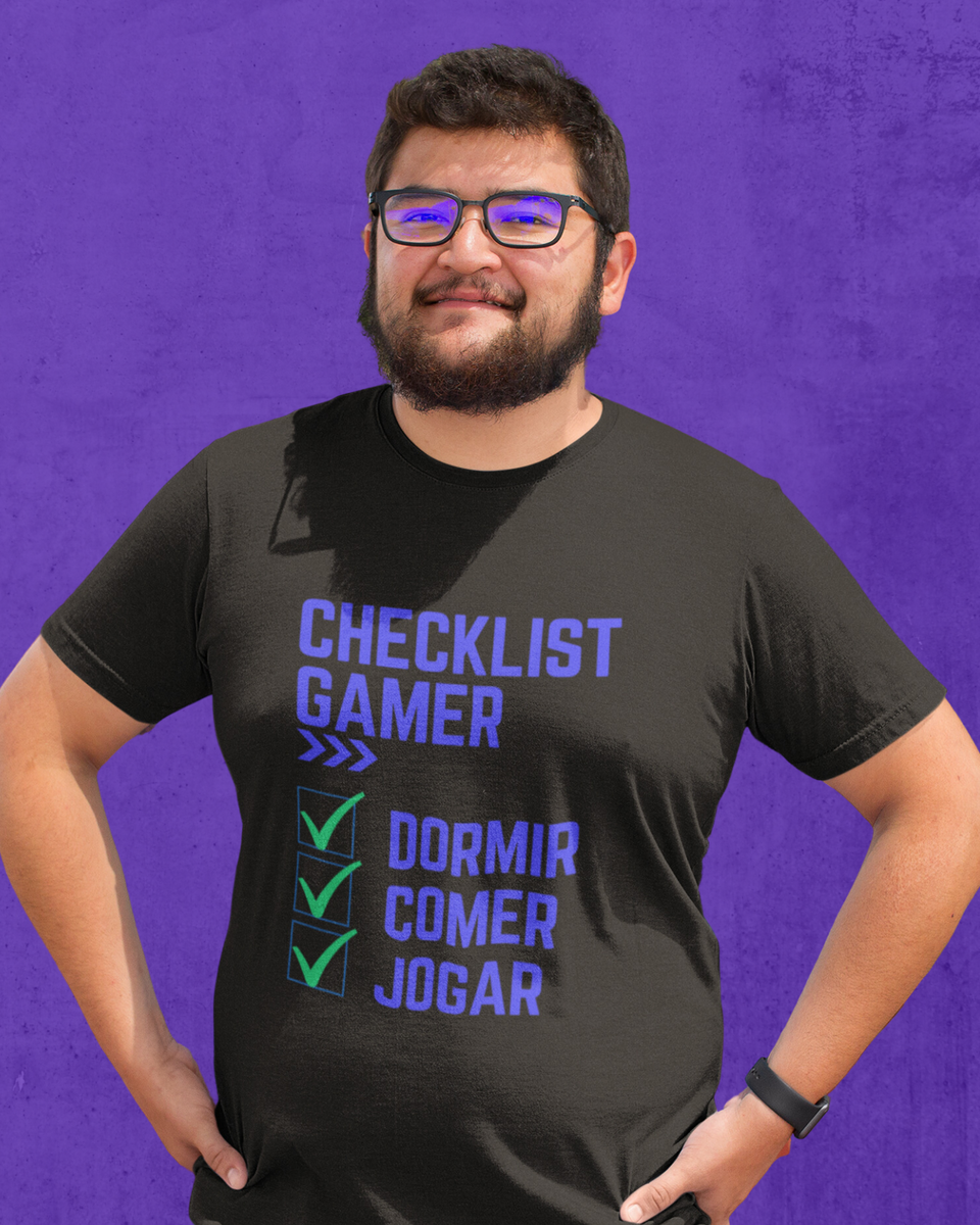 Nome do produto: Camiseta Plus Size Checklist Gamer