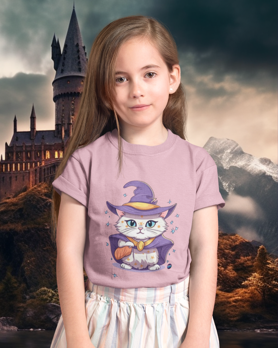 Nome do produto: Camiseta Infantil Wizard Cat