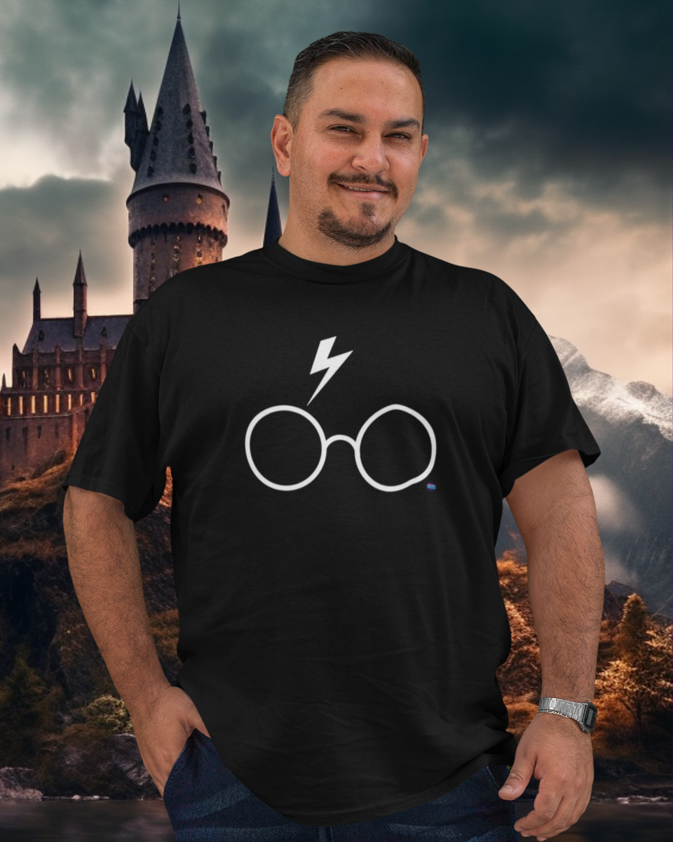 Nome do produto: Camiseta Plus Size Óculos Harry Potter