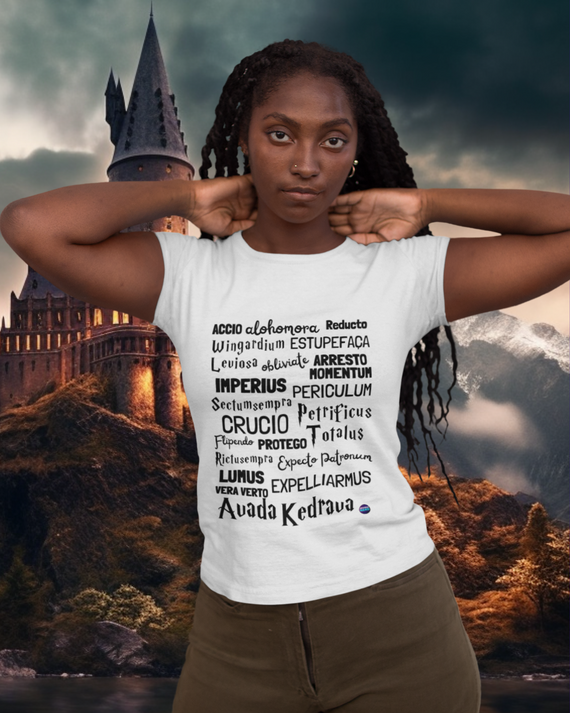 Camiseta Baby Look Feitiços Harry Potter