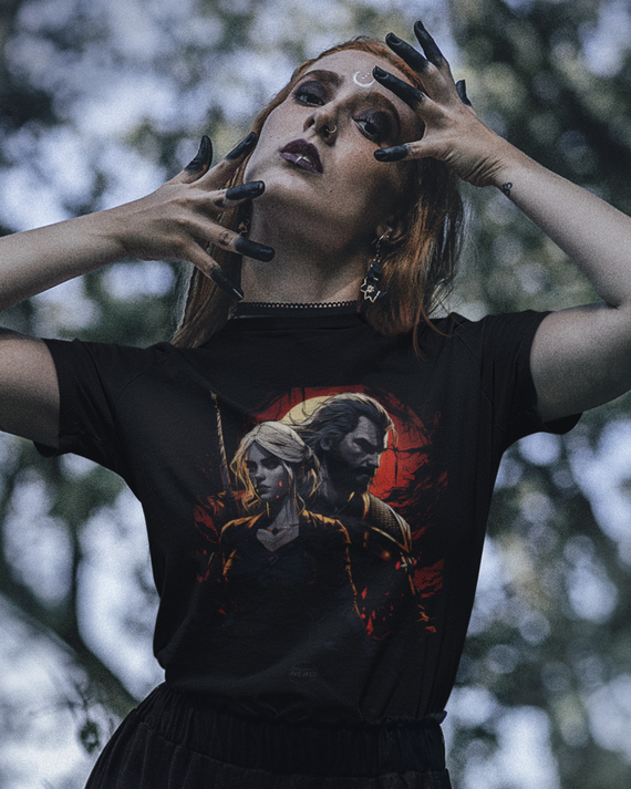 Camiseta The Witcher Geralt e Ciri