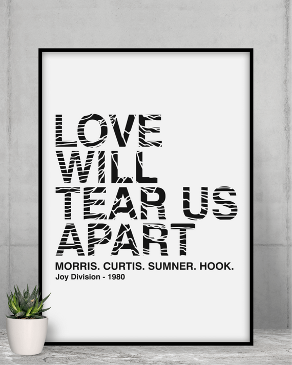 Poster A2  Joy Division  Love Will Tear Us Apart
