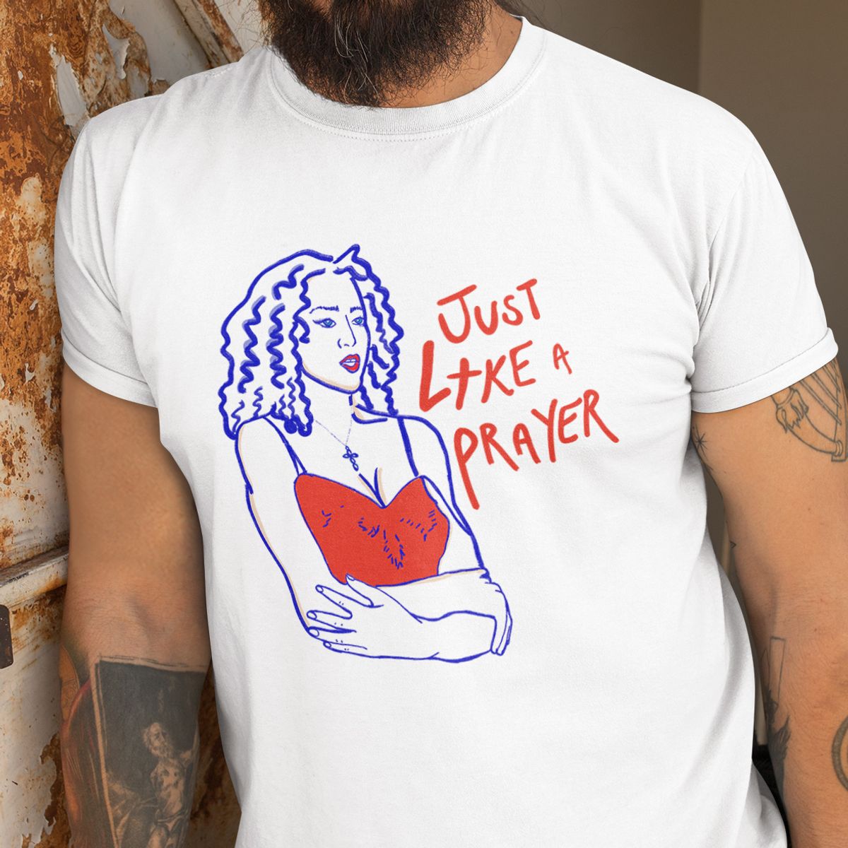 Nome do produto: Camiseta Desenho Madonna (Like a Prayer)