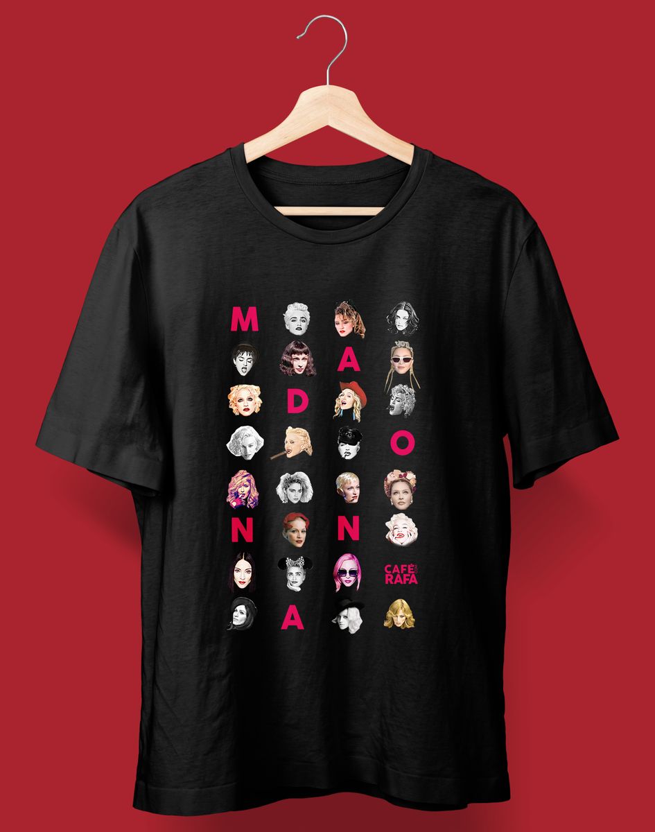 Nome do produto: Camiseta Eras de Madonna (1983-2023) PRETA/BRANCA