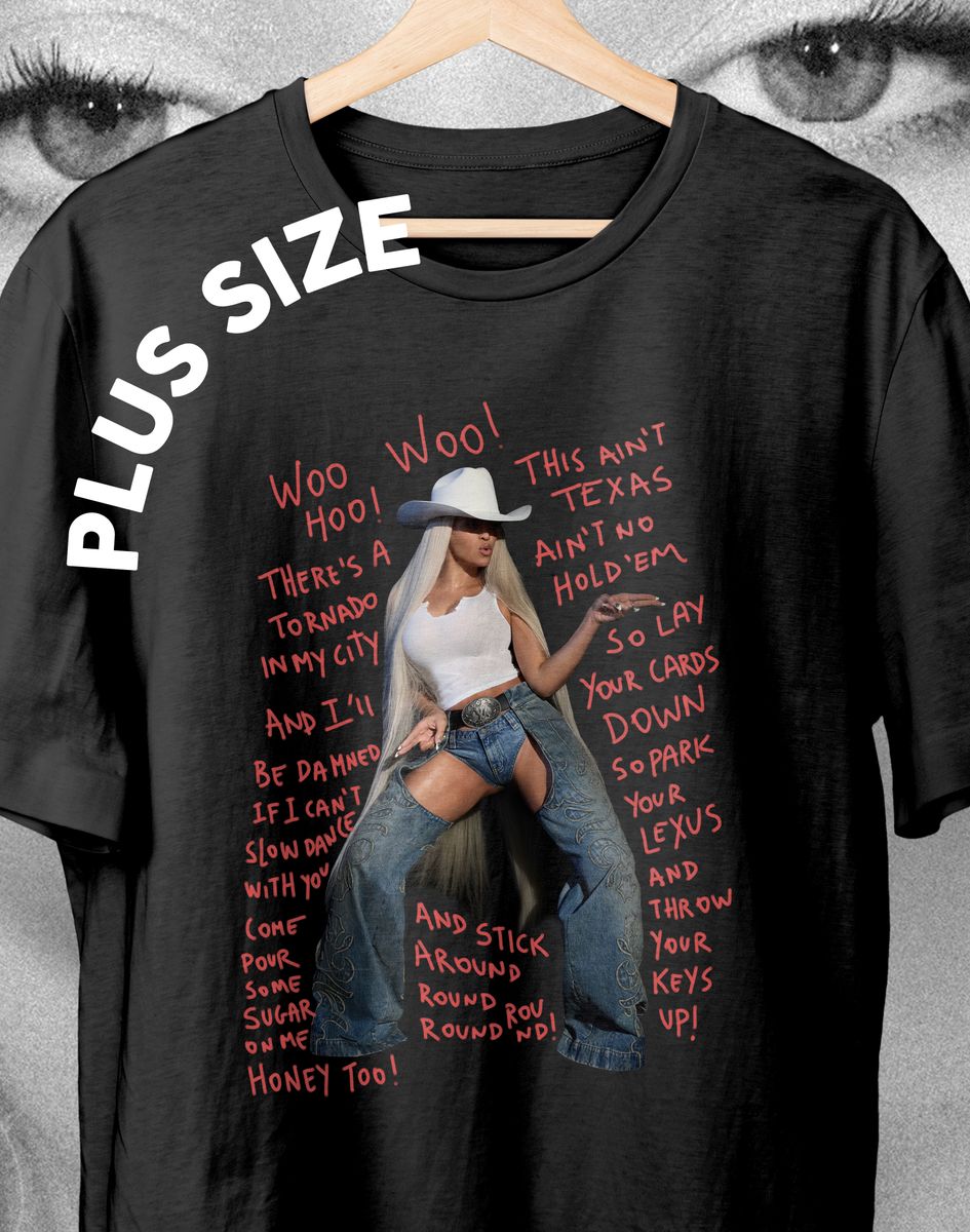 Nome do produto: Camiseta Plus Size Beyoncé (Texas Hold\'em)