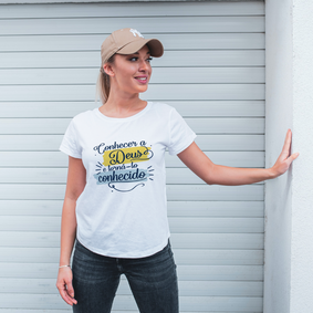 Camisa Feminina Conhecer a Deus Algodão