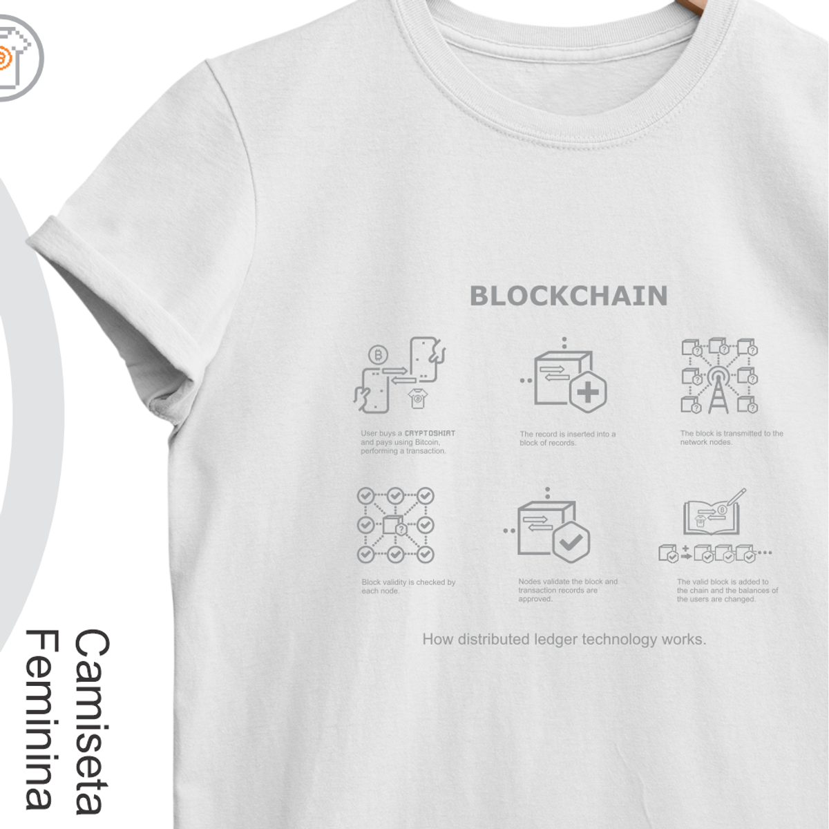 Nome do produto: Camiseta Fem How Blockchain Works 23
