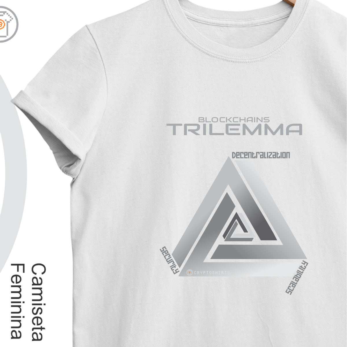 Nome do produto: Camiseta Fem Blockchains Trilemma 22