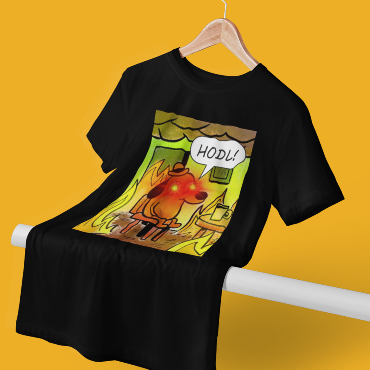 Nome do produto: Camiseta CryptoShirts 29 - Meme Hodl!