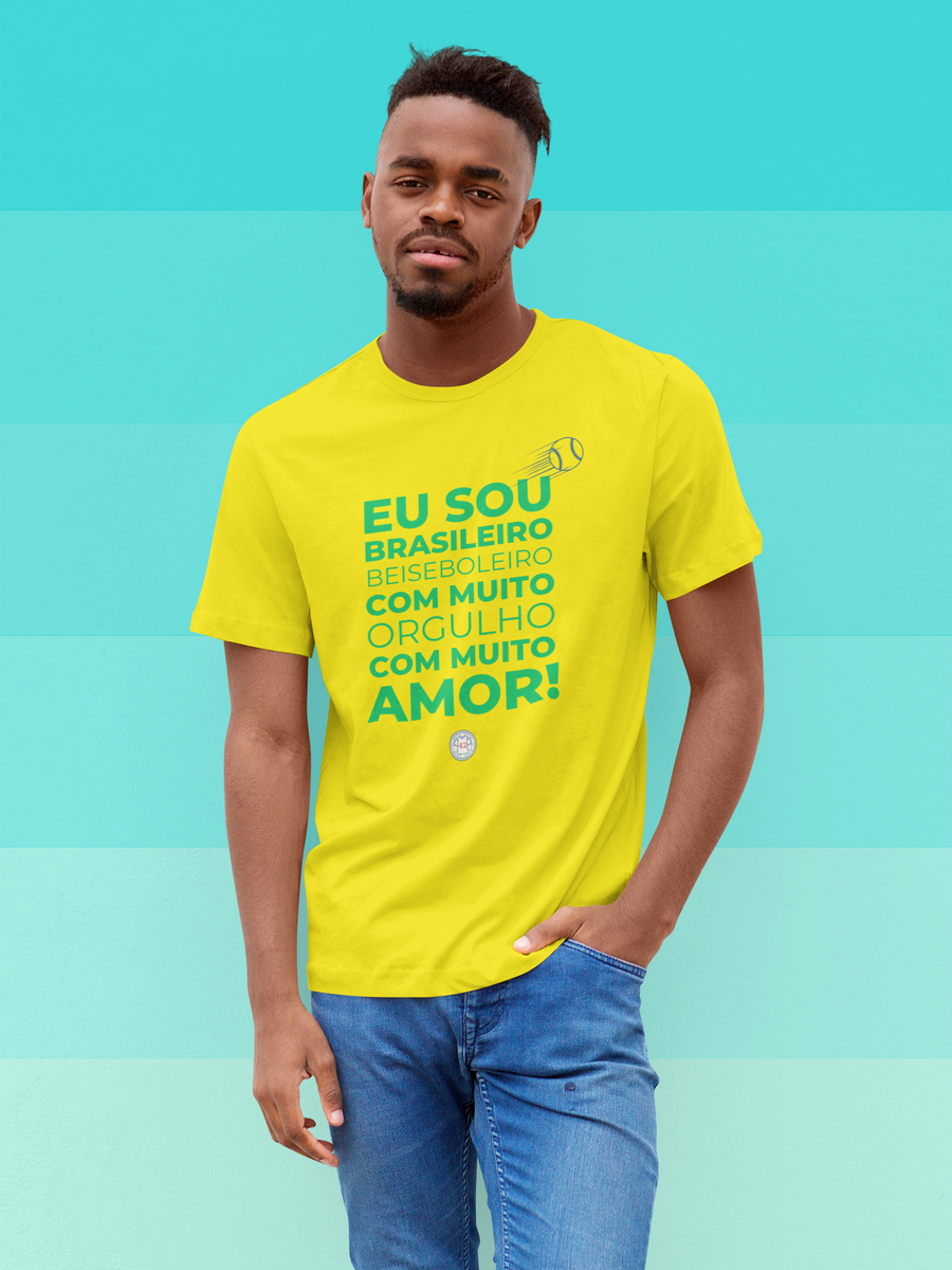 Nome do produto: Camiseta Eu Sou Brasileiro Beiseboleiro