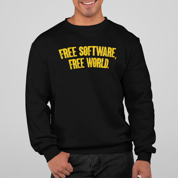 FREE SOFTWARE FREE WORLD [1] [MOLETOM UNISSEX]