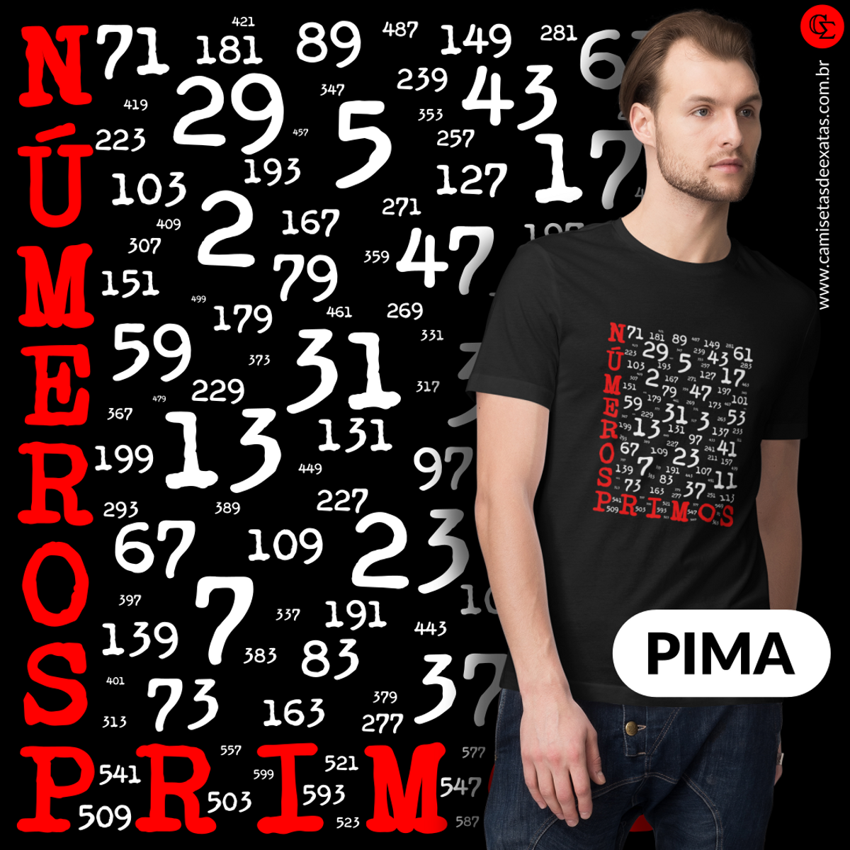 Nome do produto: NÚMEROS PRIMOS [3] - PIMA [UNISSEX]