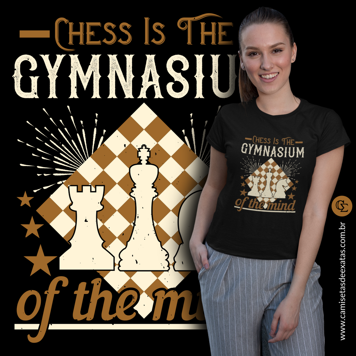 Nome do produto: CHESS IS THE GYMNASIUM OF THE MIND