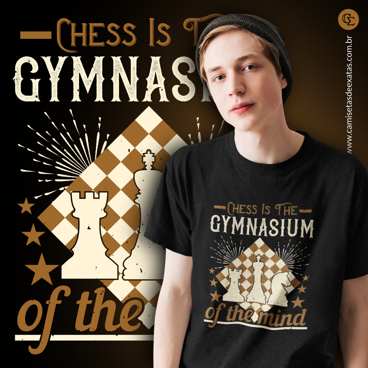 Nome do produto: CHESS IS THE GYMNASIUM OF THE MIND