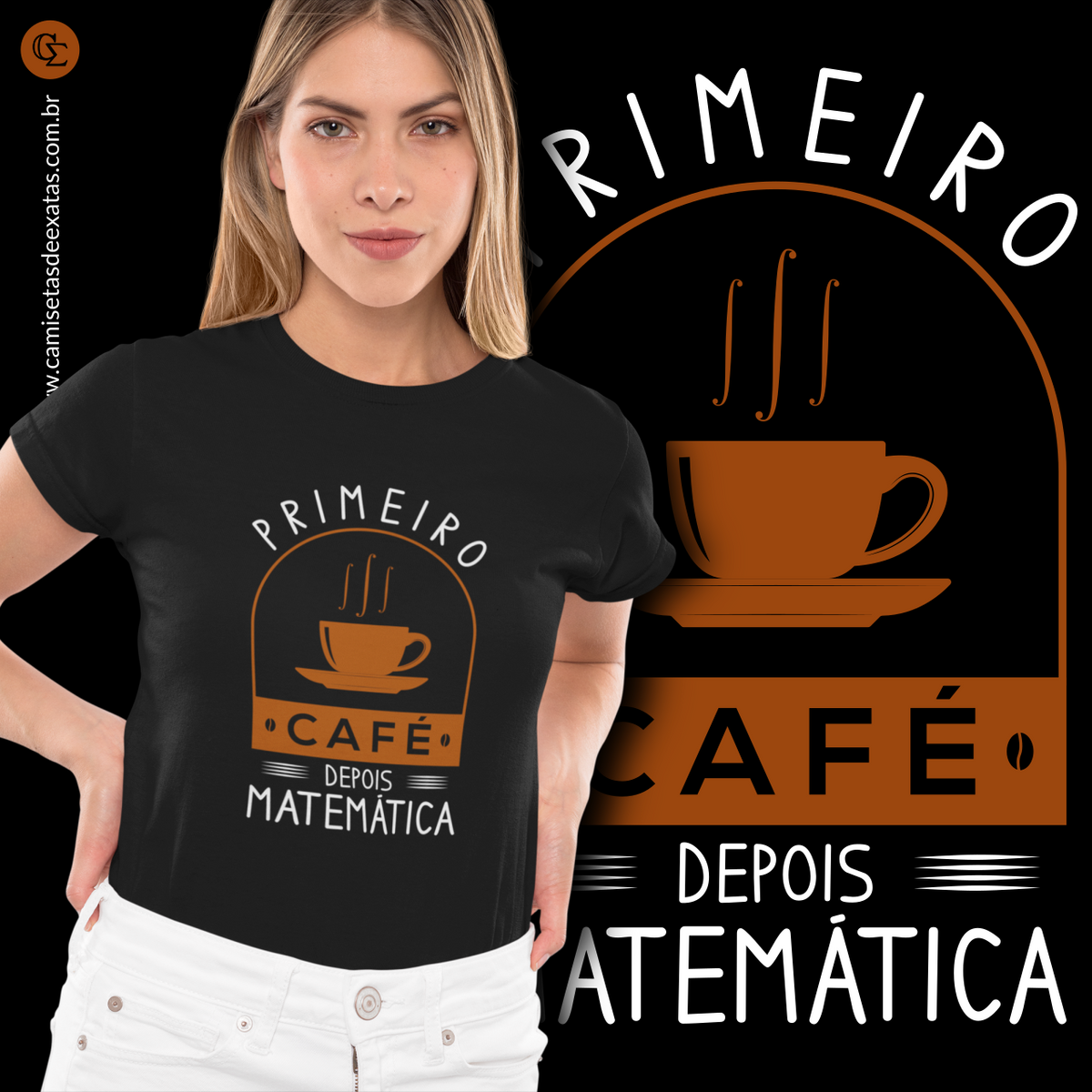 Nome do produto: PRIMEIRO CAFÉ DEPOIS MATEMÁTICA [BABY LONG]