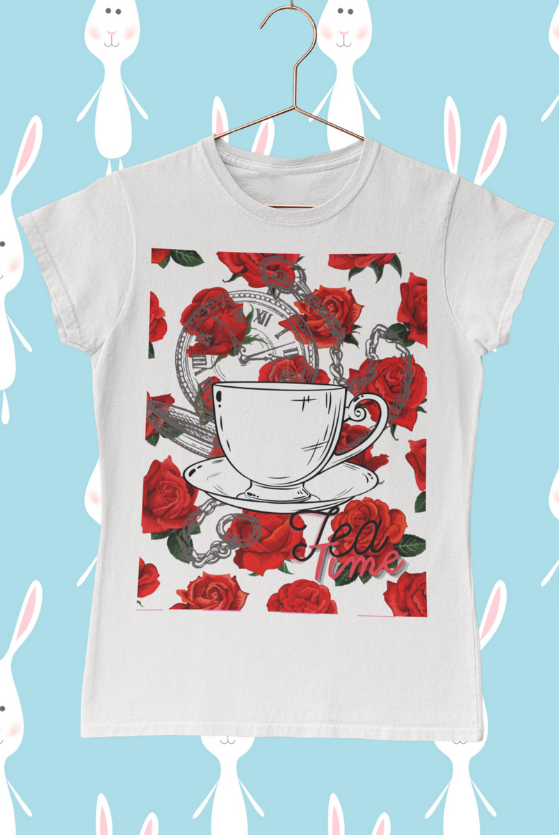 Nome do produto: Camiseta Baby Long Red Rose Tea Wonderfull