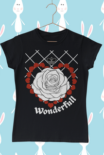 Camiseta Baby Long Wonderfull Rose White