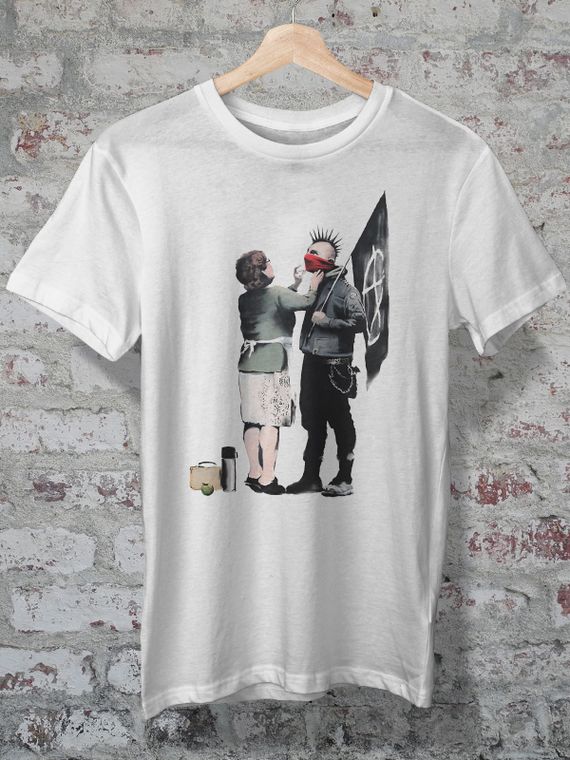 CAMISETA - BANKSY - ANARCHIST AND MOTHER