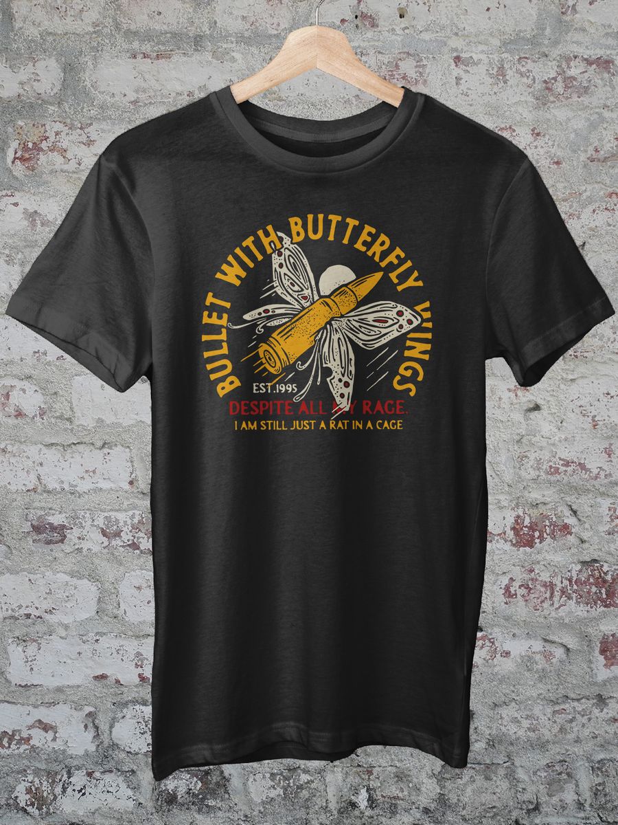Nome do produto: CAMISETA - SMASHING PUMPKINS - BULLET WITH BUTTERFLY WINGS