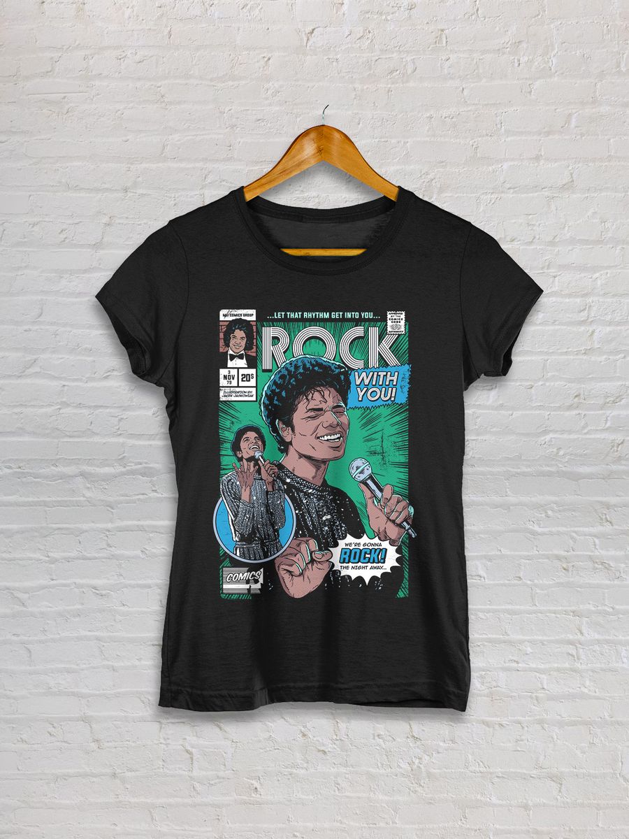 Nome do produto: BABY LOOK - MICHAEL JACKSON - ROCK WITH YOU