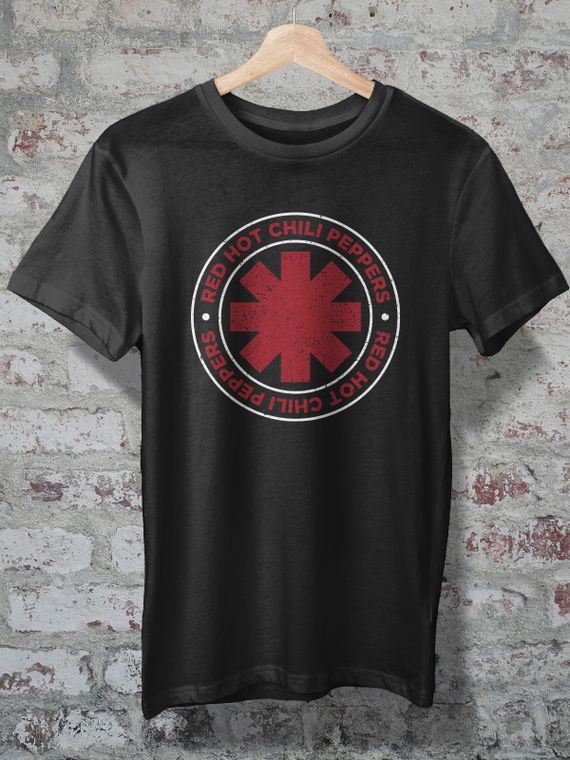 CAMISETA - RED HOT CHILI PEPPERS - LOGO AGED