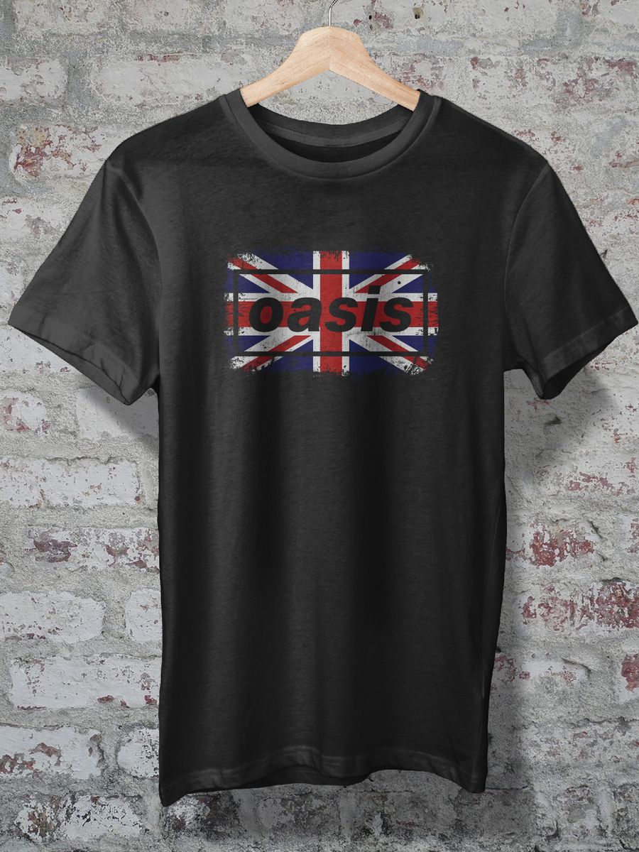 T-SHIRT QUALITY CAMISETA - OASIS - LOGO FLAG R$69,99 em Mojo Stamp ...