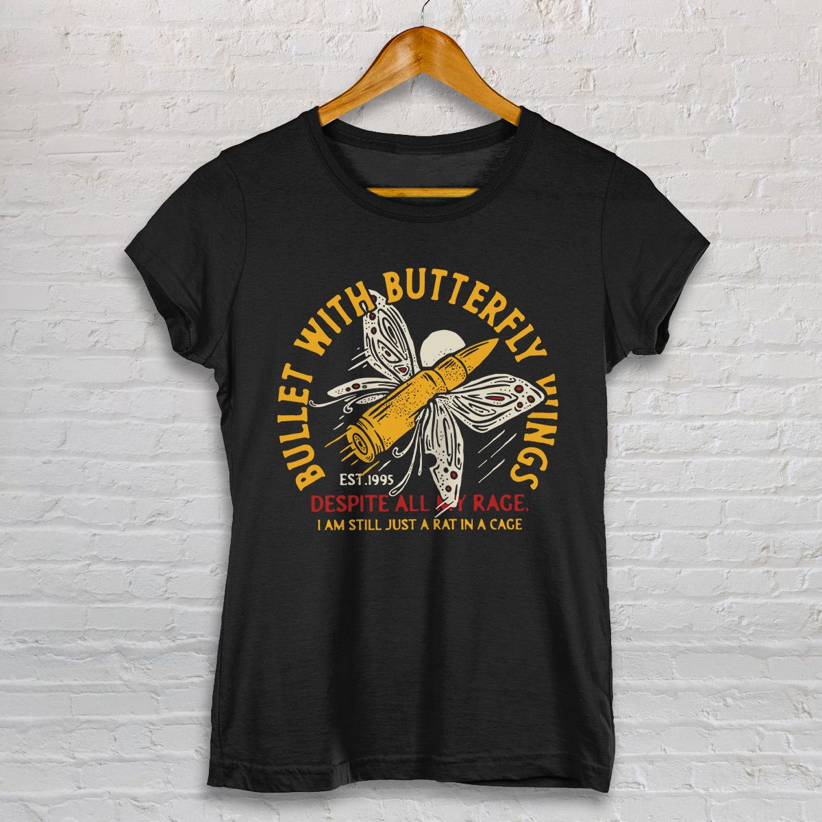 Nome do produto: BABY LOOK - SMASHING PUMPKINS - BULLET WITH BUTTERFLY WINGS