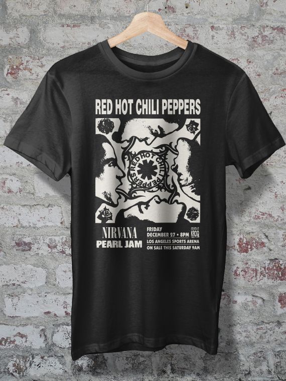 CAMISETA - RED HOT CHILI PEPPERS - NIRVANA - PEARL JAM - POSTER
