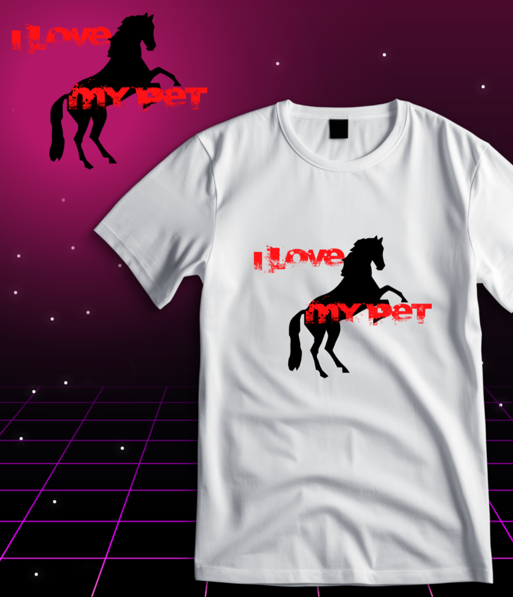 Nome do produto: T-Shirt Quality - I Love Pet - Cavalo