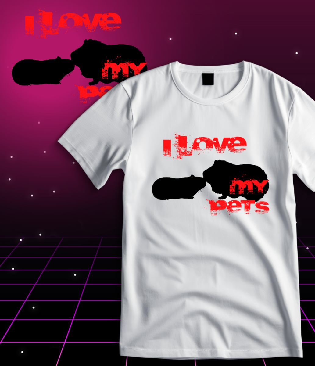 Nome do produto: T-Shirt Quality -  I Love My Pet - Porquinhos da Índia