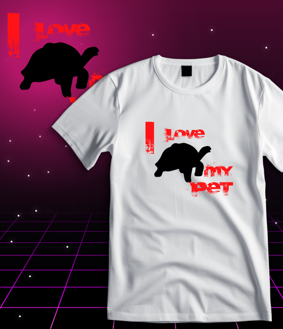 T-Shirt Quality - I Love My Pet - Tartaruga