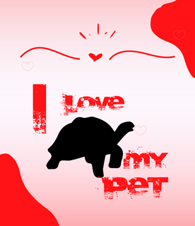 Nome do produtoT-Shirt Quality - I Love My Pet - Tartaruga