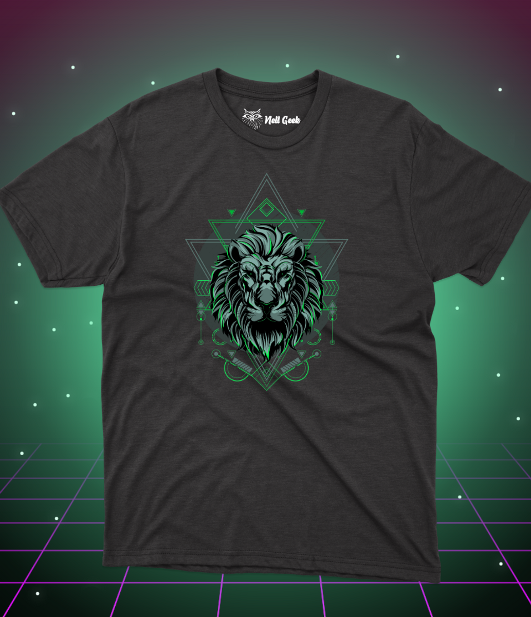 Nome do produto: T-shirt Prime - Celestial Animals - Green Lion