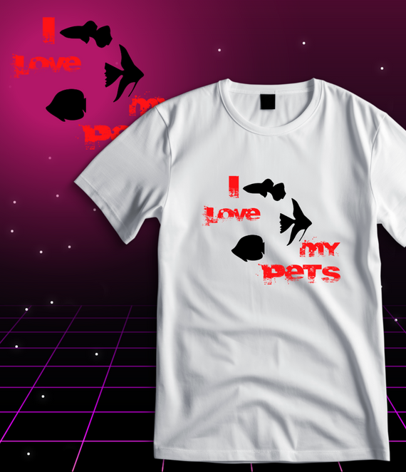 T-Shirt Quality - I Love My Pet - Peixinhos