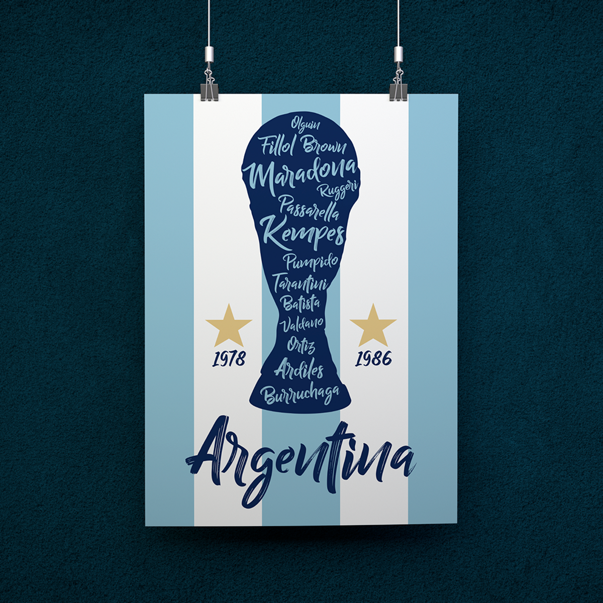 Nome do produto: POSTER CAMPEÕES ARGENTINA