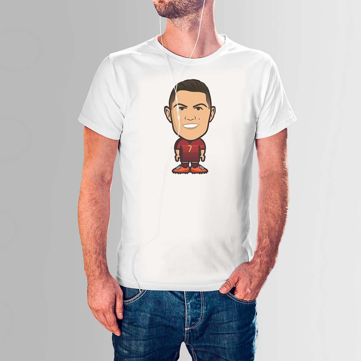 Nome do produto: CAMISETA CARICATURA CR7