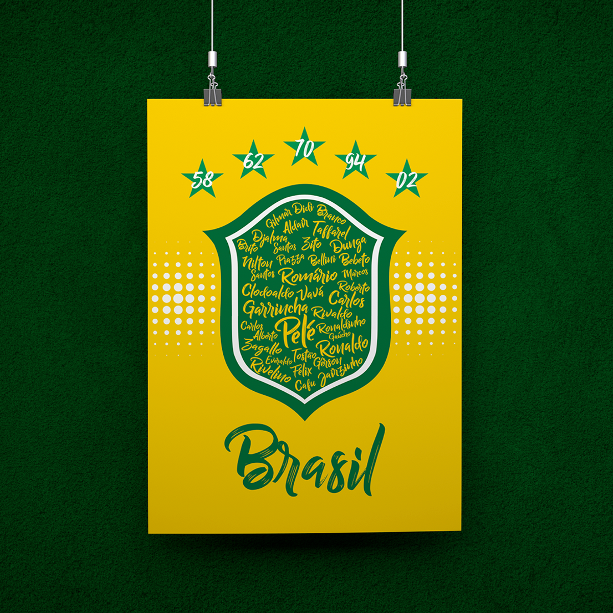 Nome do produto: POSTER CAMPEÕES BRASIL