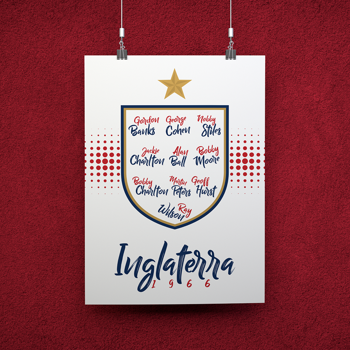 Nome do produto: POSTER CAMPEÕES INGLATERRA