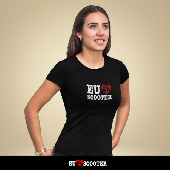 Camisa Eu Amo Scooter Feminina (Preta)