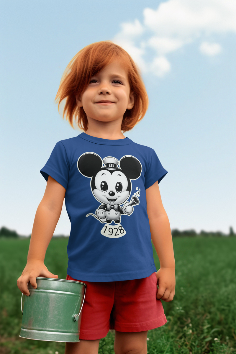 Nome do produto: Camiseta Quality Kids Edition (2 a 8 anos) - Mickey 1928 Estilo CHIBI