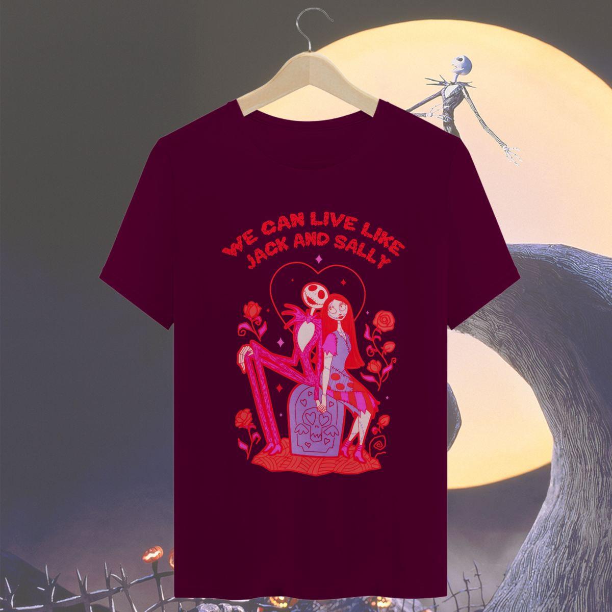 Nome do produto: Camiseta Jack And Sally 