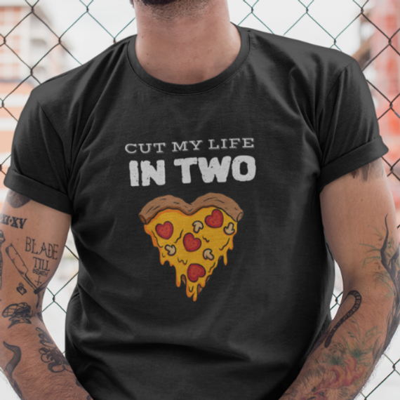 Camiseta Cut My Life in Two Pizzas - Papa Roach (unissex) 