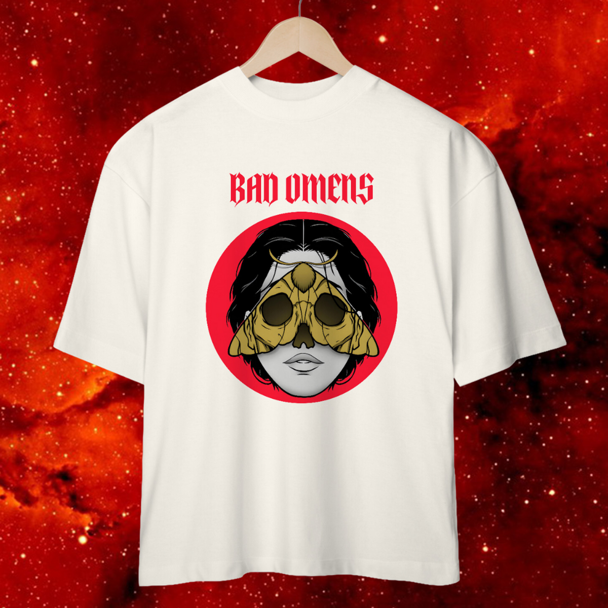 Nome do produto: Camiseta Oversized Bad Omens - Butterfly