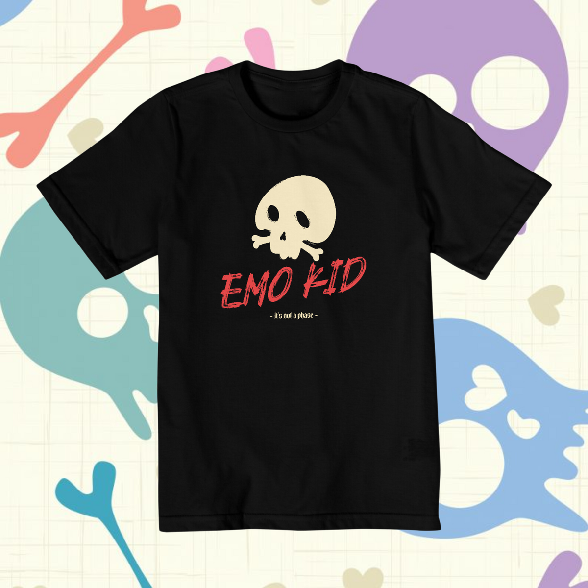 Nome do produto: Camiseta Infantil - Emo Kid (skull)