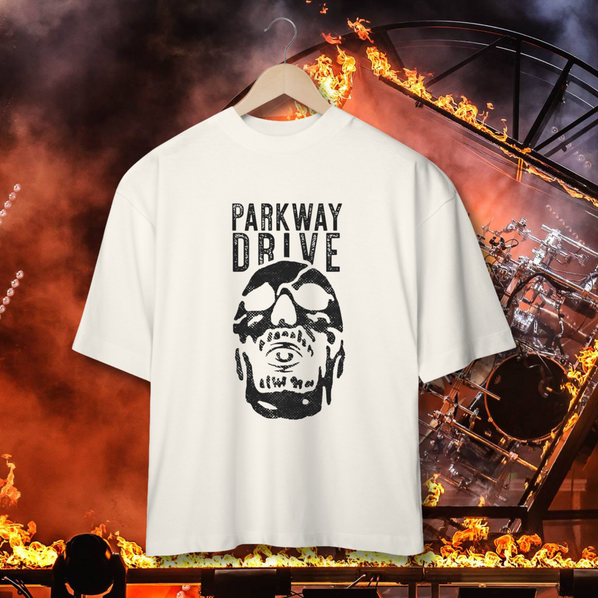 Nome do produto: Camiseta Oversized Parkway Drive - white