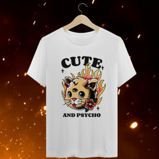 Camiseta Cute and Psycho (unissex)