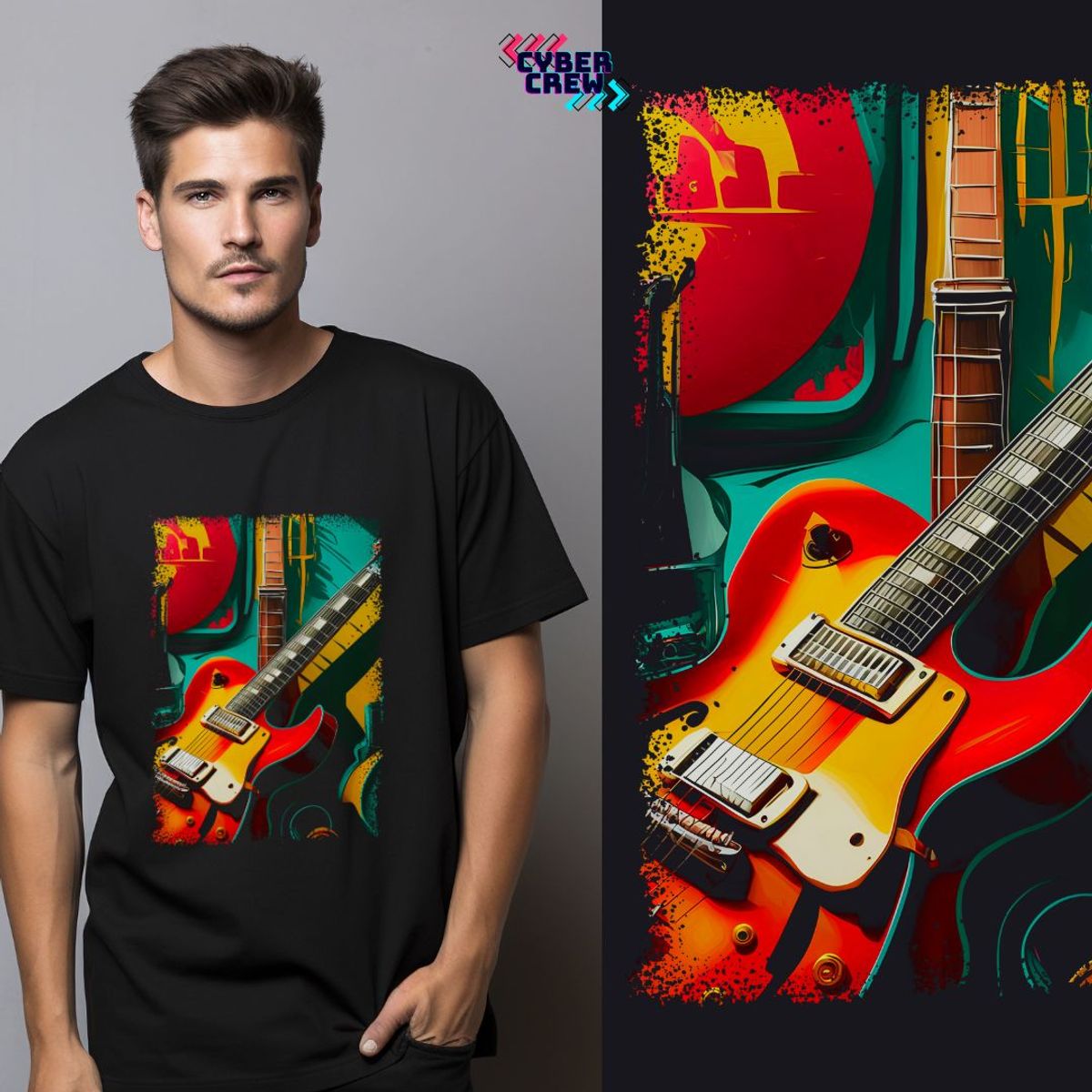 Nome do produto: Camiseta Cyber Guitarra