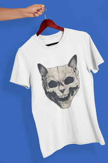 Camiseta Unissex - Gato caveira