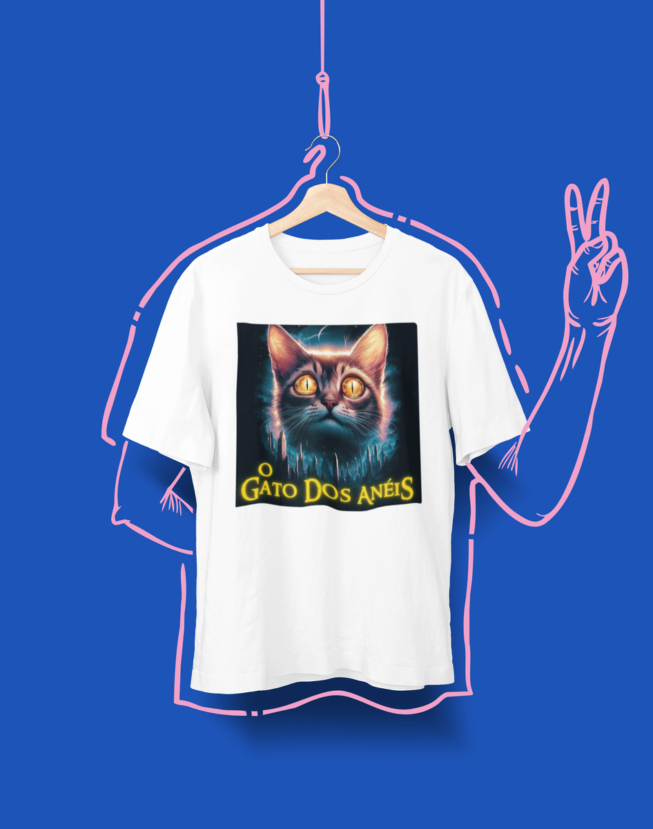 Nome do produto: Camiseta Unissex - O Gato dos Anéis